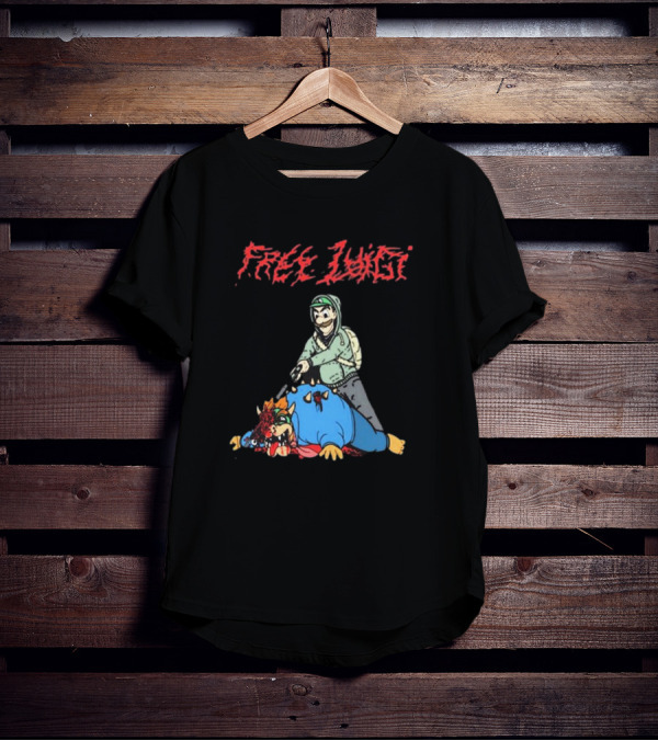 Free Luigi Grunge Style Art With Cartoon Character And Beast T-Shirt