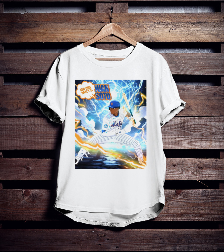 New York Mets Juan Soto Baseball Lightning Adventure T-Shirt