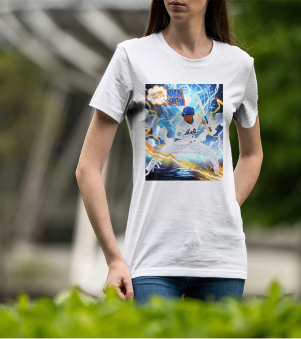 New York Mets Juan Soto Baseball Lightning Adventure T-Shirt