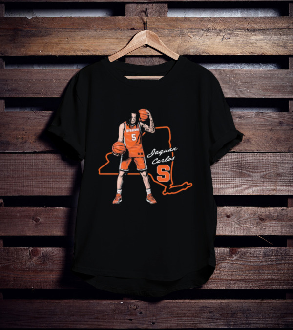 Jaquan Carlos Syracuse Orange Basketball New York State Outline T-Shirt