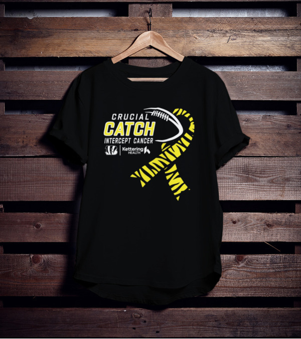 Crucial Catch Intercept Cancer Cincinnati Bengals Kettering Health Yellow T-Shirt