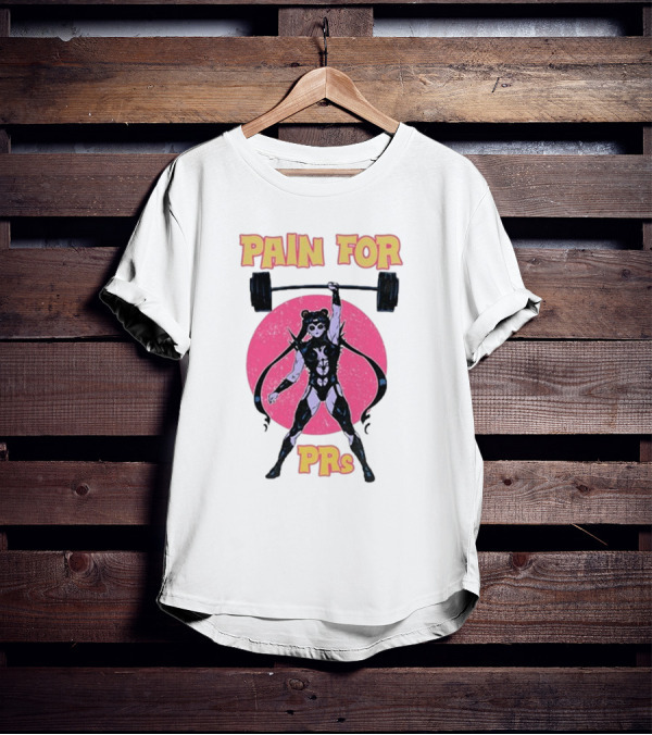 Pain For PRs Weightlifting Warrior With Barbell T-Shirt