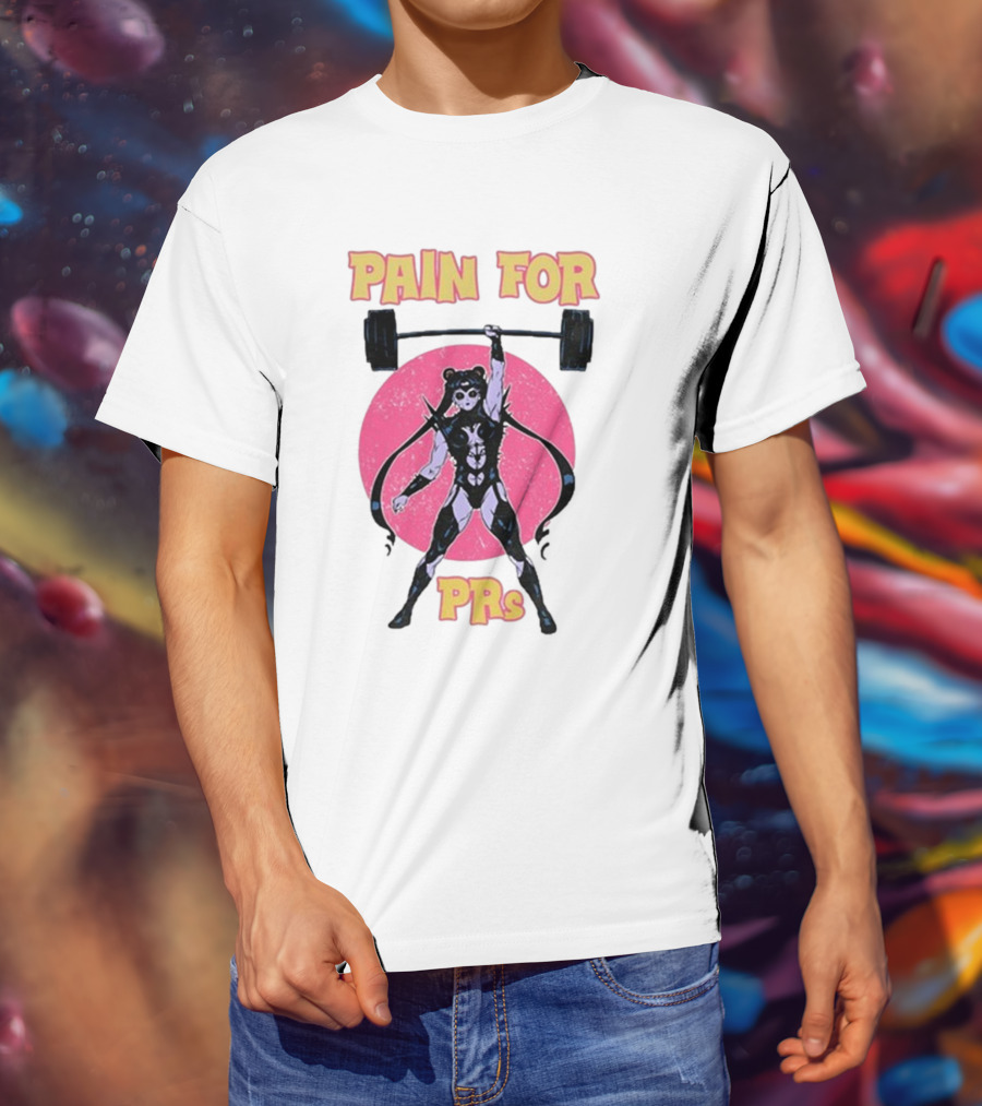 Pain For PRs Weightlifting Warrior With Barbell T-Shirt