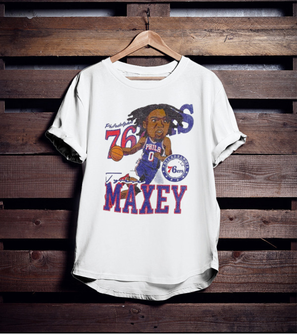 Philadelphia 76ers Tyrese Maxey Caricature Player New Era 76 Philadelphian Phila Maxey 6ers T-Shirt