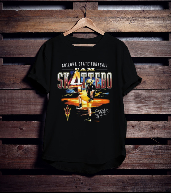 Arizona State Football Cam Skattebo 4 Signature Autograph T-Shirt