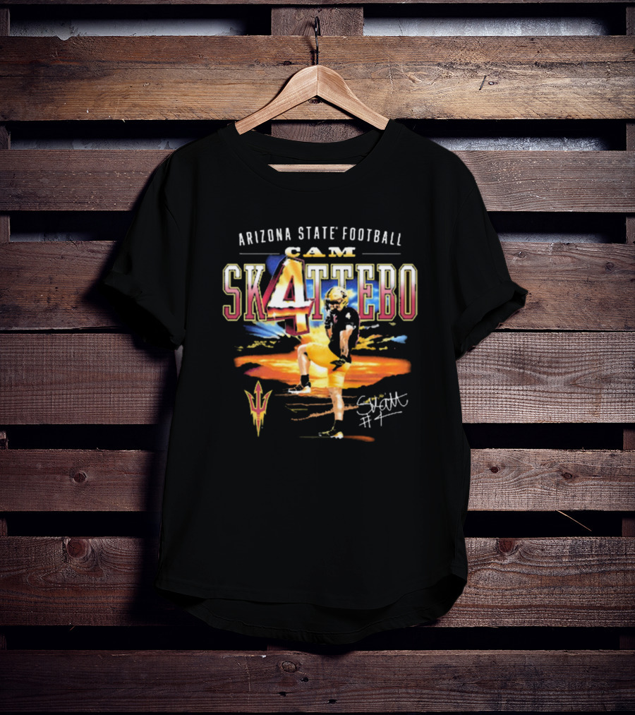 Arizona State Sun Devils Cam Skattebo Number 4 Football 90s T-Shirt