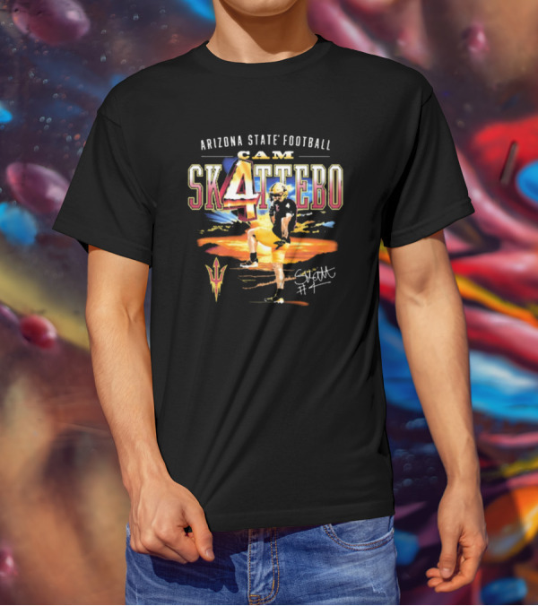 Arizona State Sun Devils Cam Skattebo Number 4 Football 90s T-Shirt