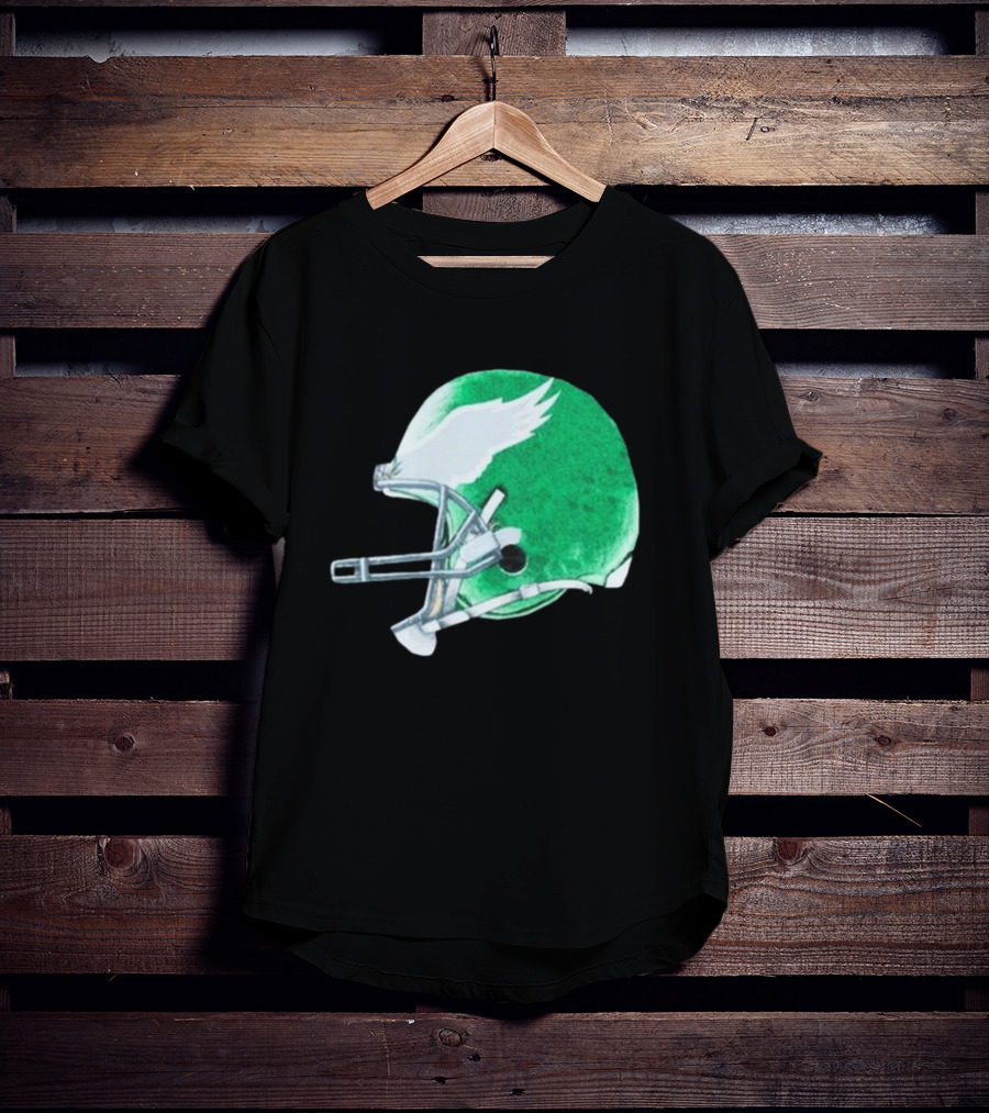 Eagles Green Winged Football Helmet T-Shirt