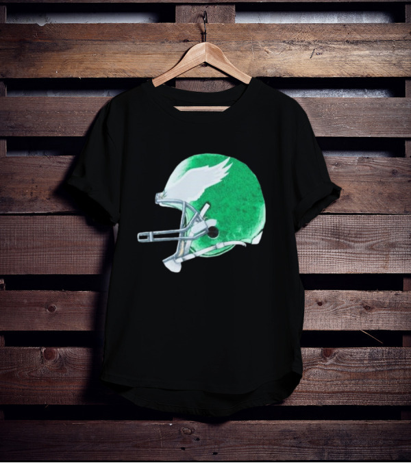 Eagles Green Winged Football Helmet T-Shirt