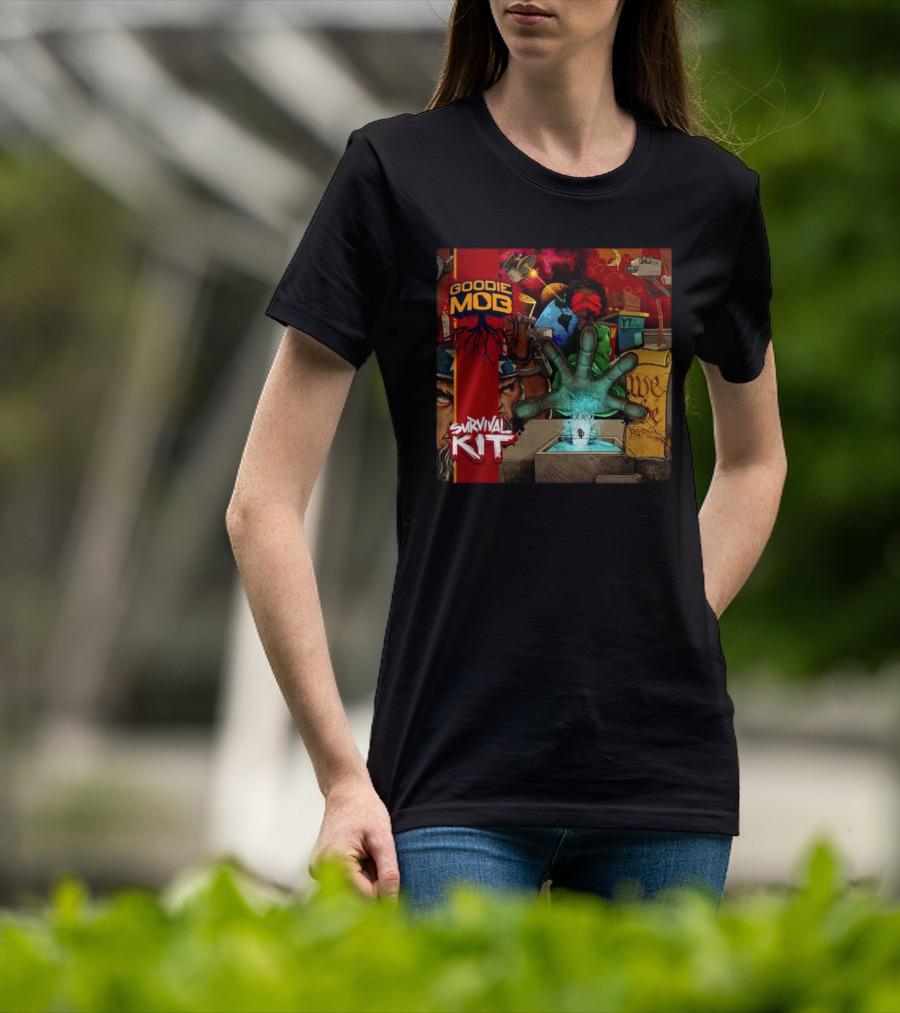 Goodie Mob Survival Kit Hand Album Art With Globe And Graffiti T-Shirt