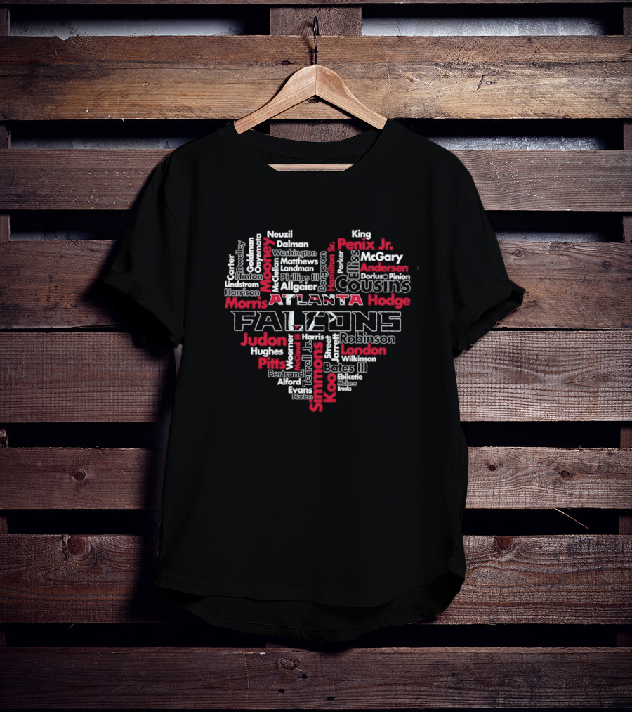 Atlanta Falcons Heart Players Names T-Shirt