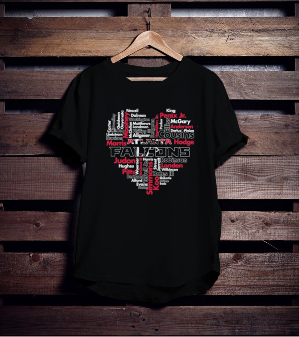 Atlanta Falcons Heart Players Names T-Shirt