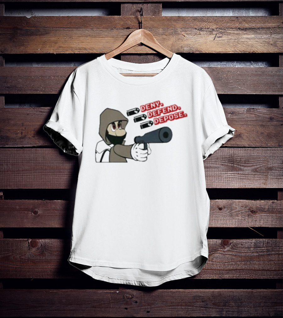 Luigi Mangione Hoodie Character Deny Defend Depose Cartoon Game T-Shirt