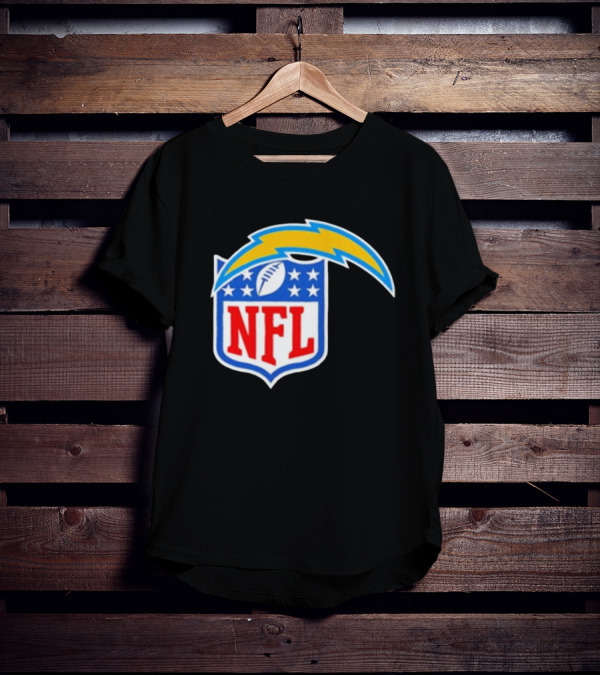 Los Angeles Chargers NFL Lightning Bolt Shield Emblem T-Shirt