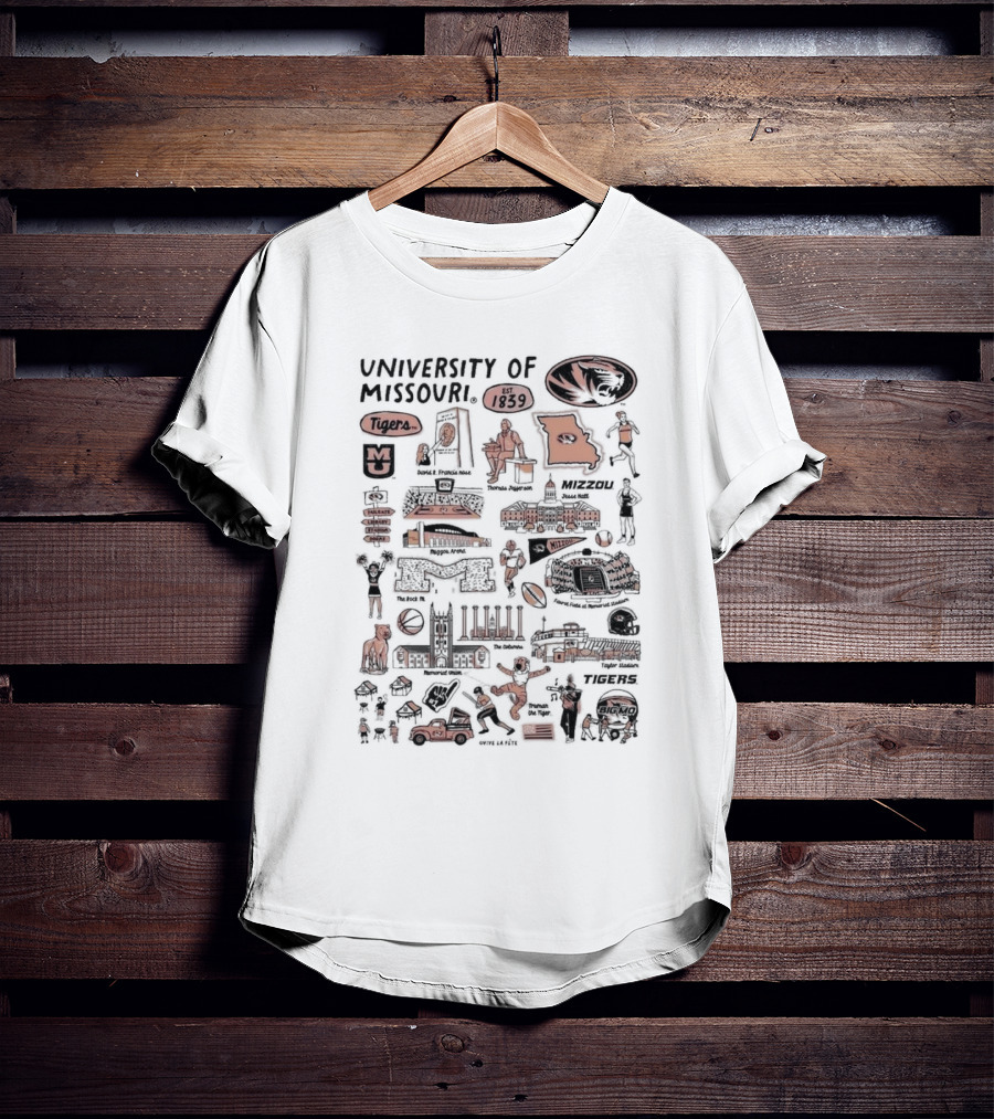 University Of Missouri Tigers Vive La Fete Mizzou Iconic Symbols 1839 T-Shirt