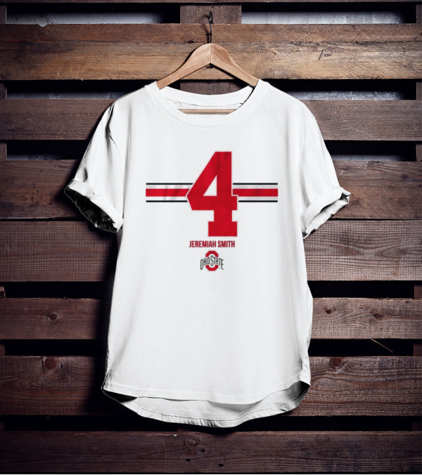 Ohio State Football Jeremiah Smith 4 Jersey Logo Stripes T-Shirt