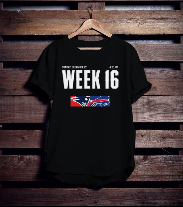 Sunday December 22 New England Patriots At Buffalo Bills Week 16 4:25 PM T-Shirt