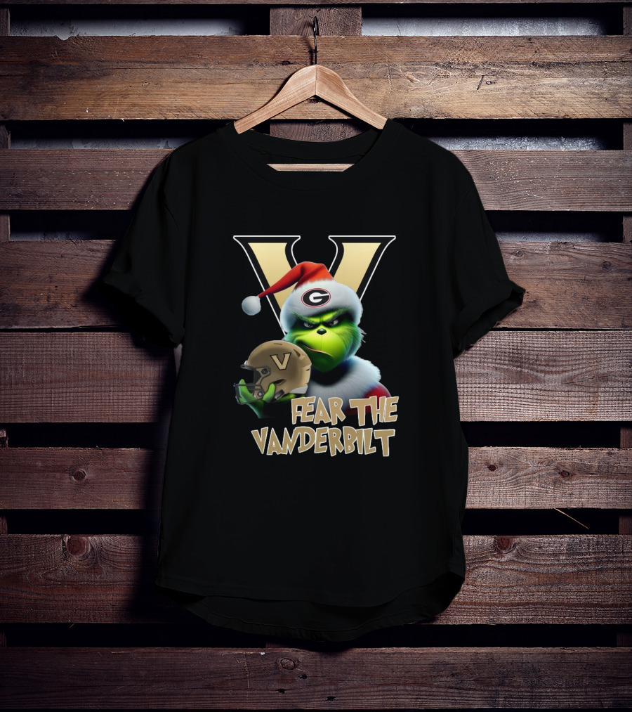 Santa Grinch Fear The Vanderbilt Commodores Helmet T-Shirt