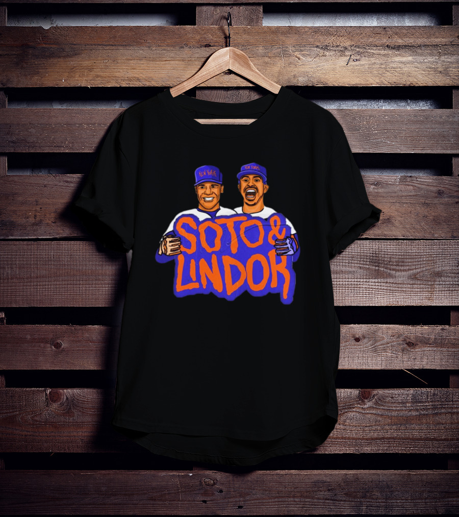 Soto And Lindor New York Mets MLB Caricatures T-Shirt