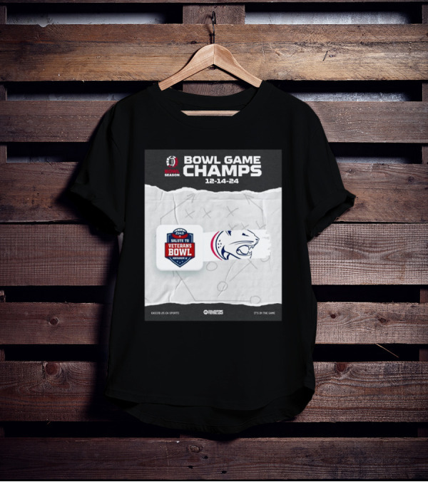 Bowl Game Champs 12-14-24 Salute To Veterans Bowl Season South Alabama Jaguars T-Shirt