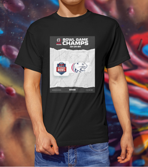 Bowl Game Champs 12-14-24 Salute To Veterans Bowl Season South Alabama Jaguars T-Shirt