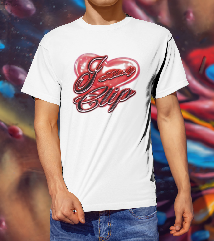 I Love Bloody Clip Heart Airbrush Imnotclip T-Shirt