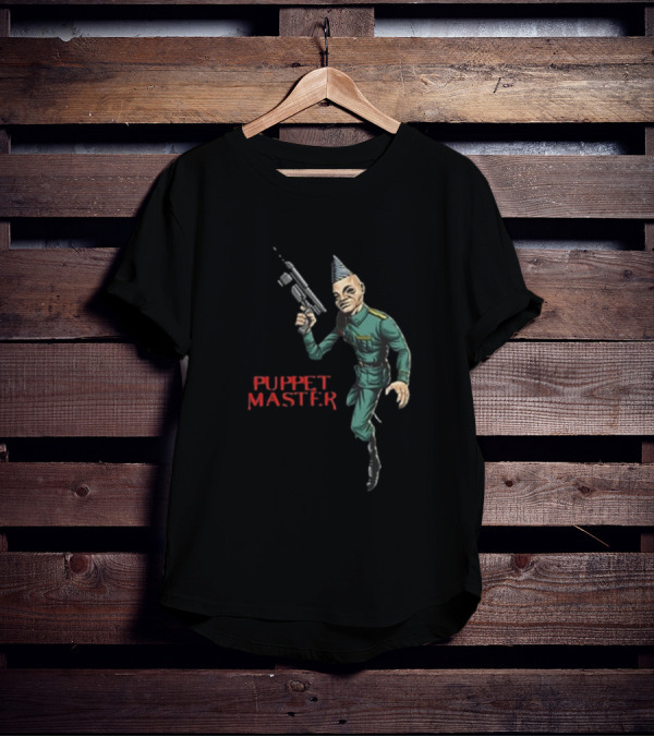 Bull Airs Puppet Master Character With Gun T-Shirt