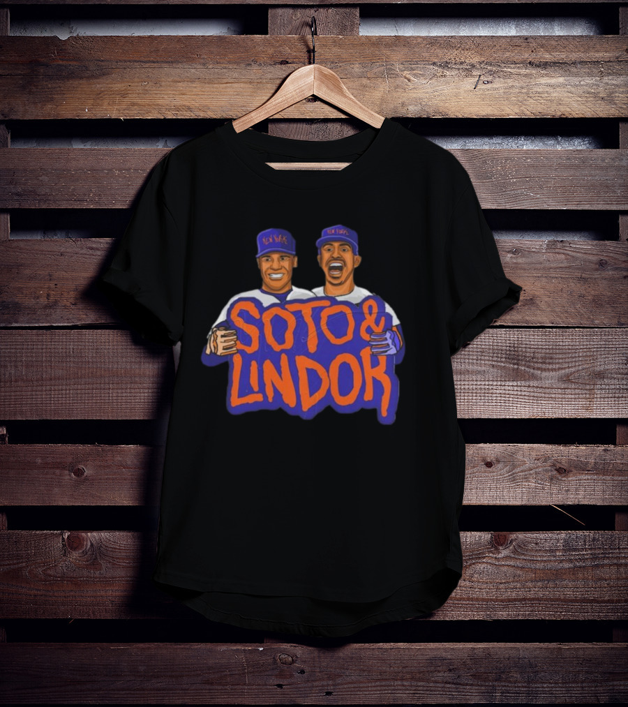 New York Soto And Lindor Caricature Duo T-Shirt