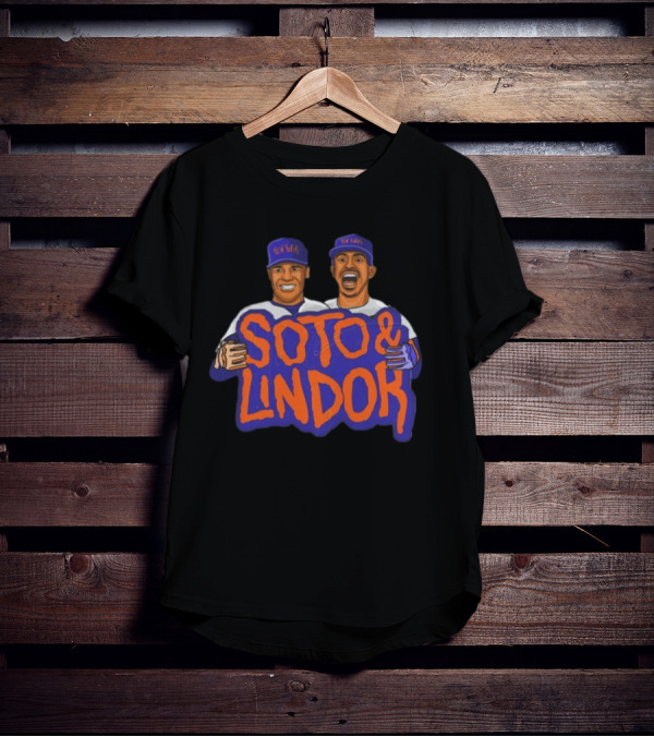 New York Soto And Lindor Caricature Duo T-Shirt