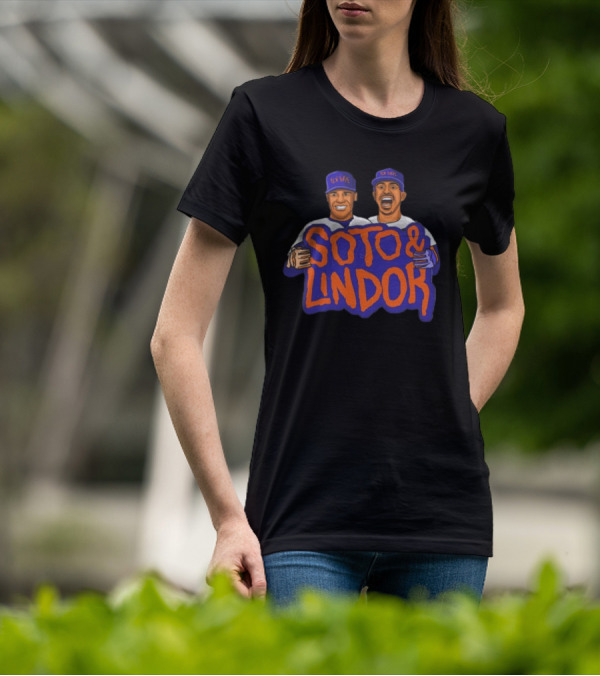 New York Soto And Lindor Caricature Duo T-Shirt
