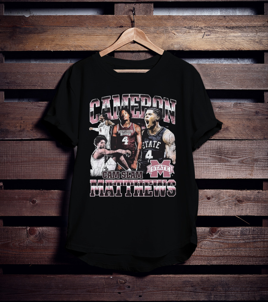 Cameron Matthews Cam Slam Mississippi State Basketball Bulldogs 90s T-Shirt