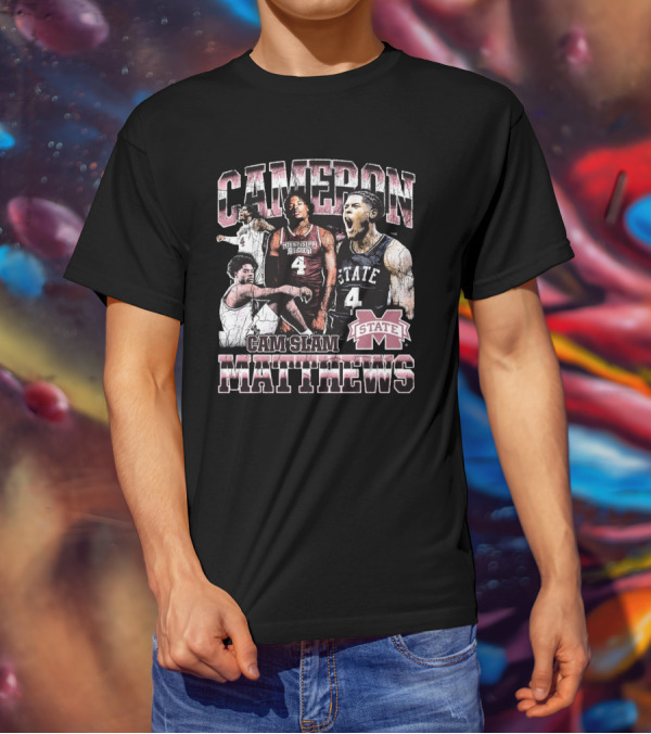 Cameron Matthews Cam Slam Mississippi State Basketball Bulldogs 90s T-Shirt