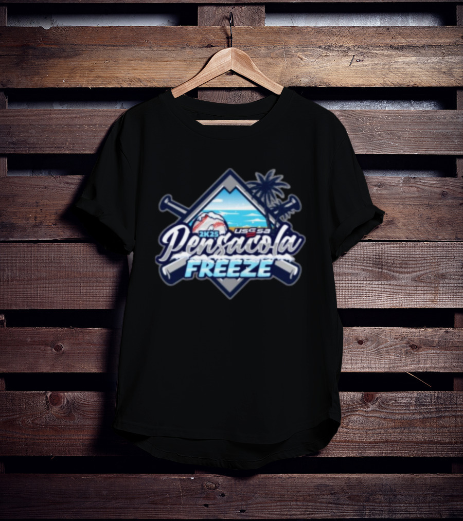 Pensacola Freeze 2K25 USSSA Feb 15-16 Snowy Baseball Mountain Palm Tree Event T-Shirt