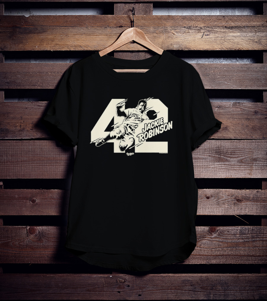 Jackie Robinson Dodgers Sliding 42 MLB Los Angeles T-Shirt