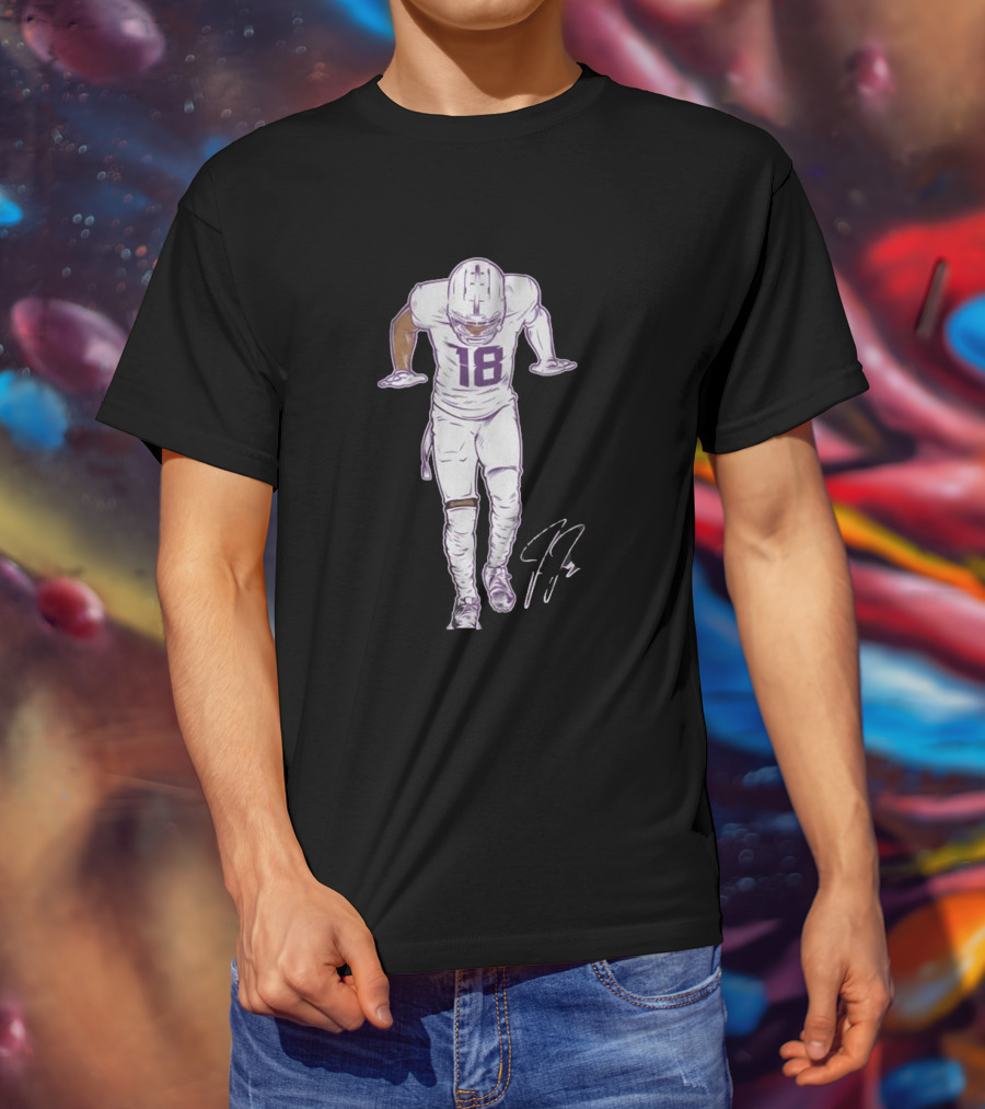Justin Jefferson The Silencer Signature Number 18 White Uniform T-Shirt