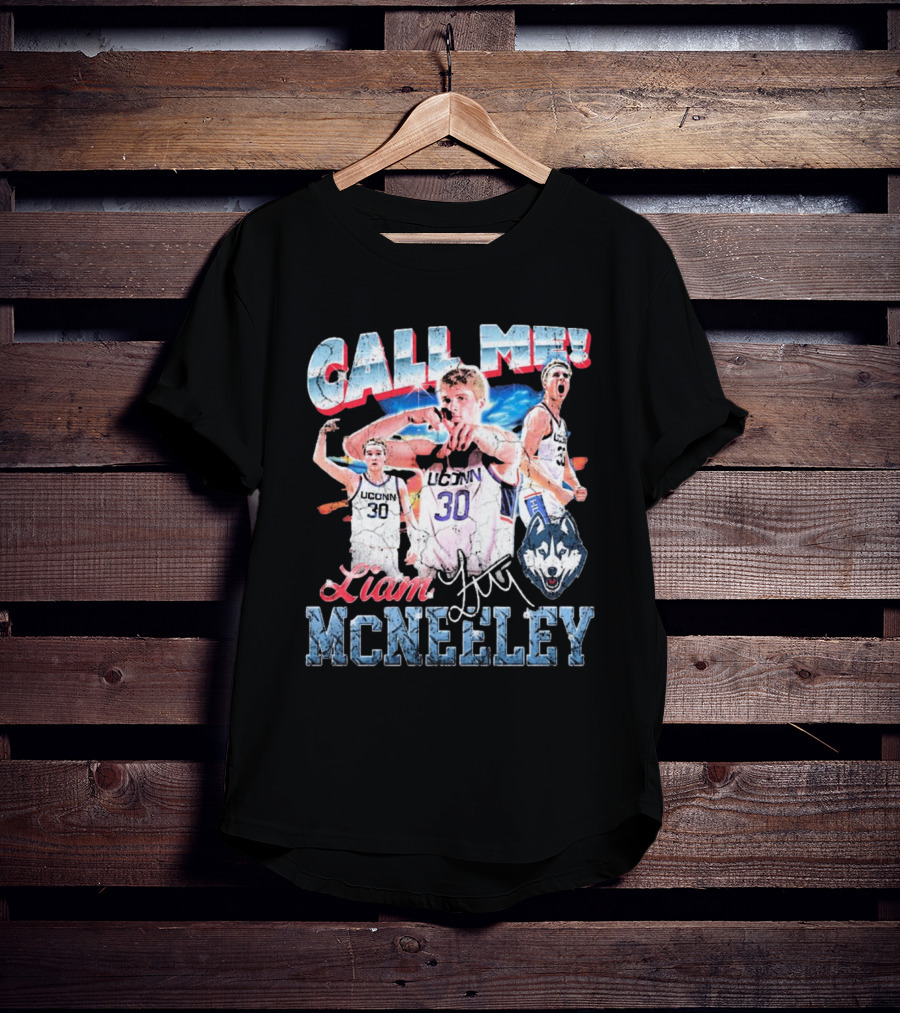 Liam McNeeley Call Me UConn Huskies Retro 90s Signature 30 T-Shirt