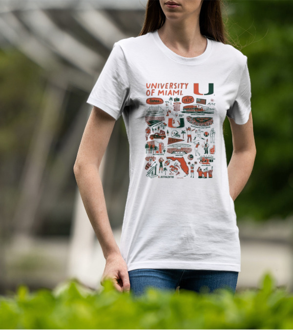 University Of Miami Canes Est 1925 Tropical Park Miami Dade Orange Bowl Gables Hurricanes Umiami T-Shirt