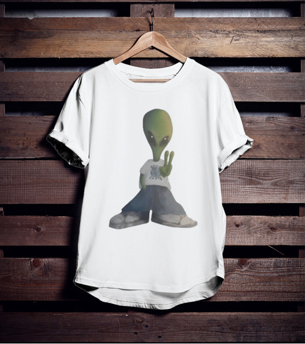 Save Earth Alien Peaceful Message T-Shirt