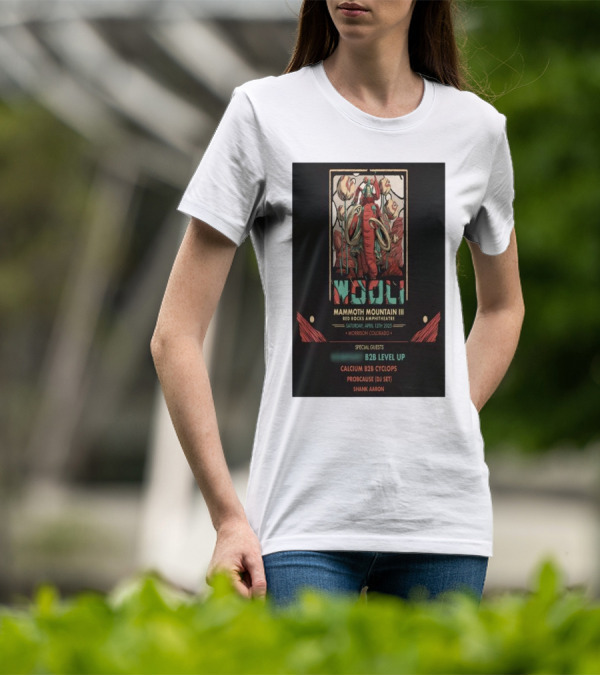 Wooli Mammoth Mountain III Red Rocks Amphitheatre Morrison CO April 12 2025 Special Guests B2B Level Up Calcium Cyclops ProbCause Shank Aaron T-Shirt