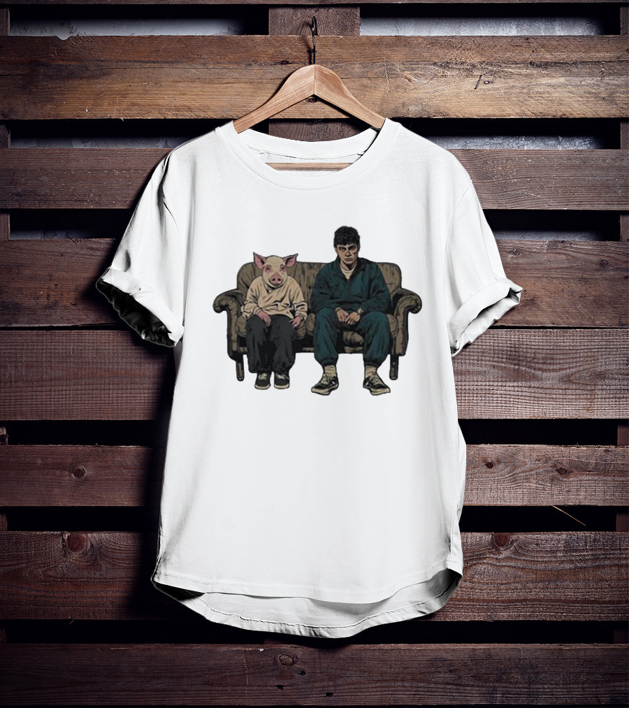 RenMakes Ren Couch Pig Painting Sitting Together T-Shirt