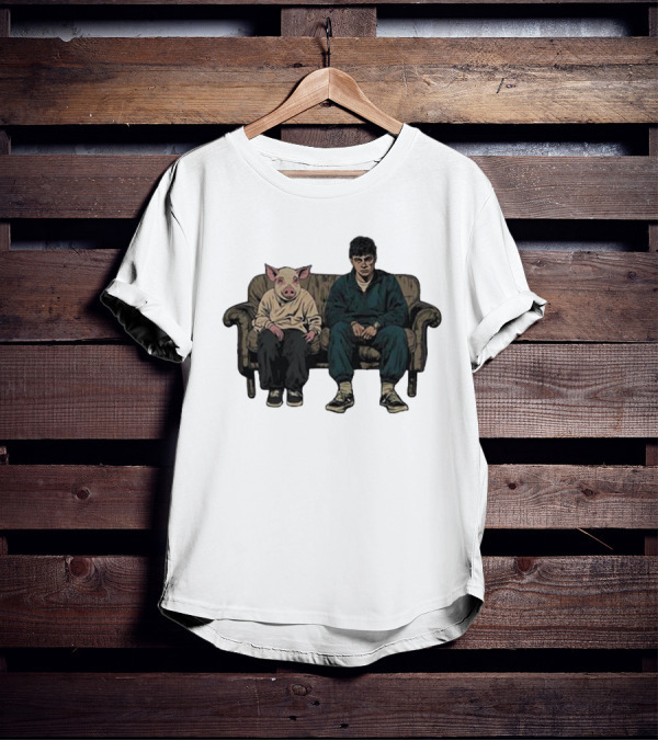 RenMakes Ren Couch Pig Painting Sitting Together T-Shirt
