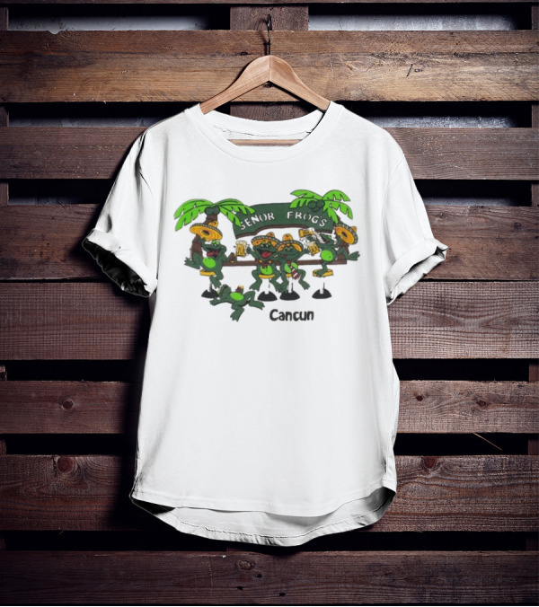 Señor Frog’s Cancun Mexico Palm Trees And Frogs With Sombreros T-Shirt