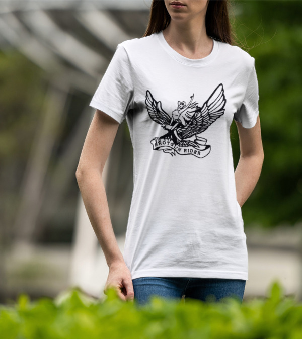 Shotgun Rider Eagle Motorcyclist Banner T-Shirt