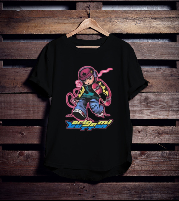 Origami Button Street Skater Youth T-Shirt