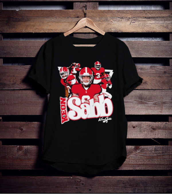 Keon Sabb 3 Alabama Crimson Tide Football Caricature Signature Crimson Jersey Players T-Shirt