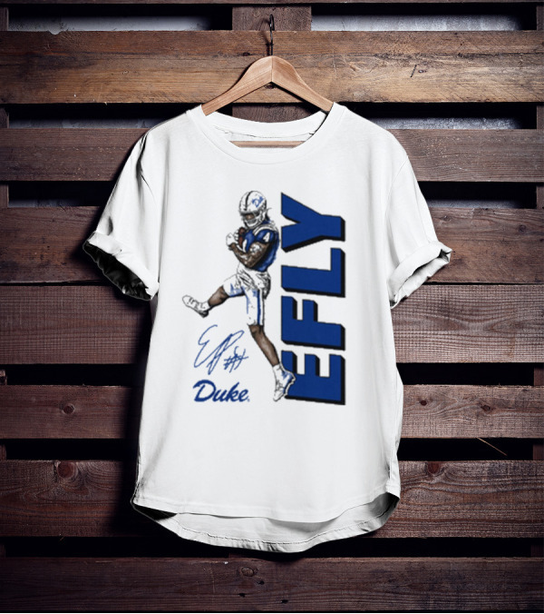 Eli Pancol #4 Duke Blue Devils EFLY Football Signature T-Shirt