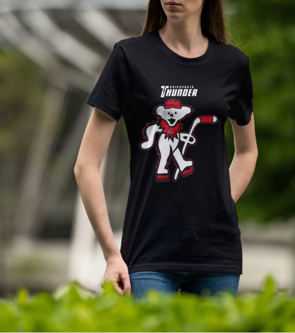 Adirondack Thunder Grateful Dead Night 2025 Hockey Bear T-Shirt