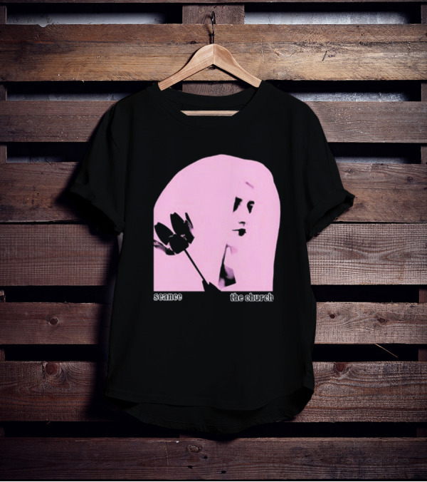 The Church Seance Pink Portrait With Flower T-Shirt