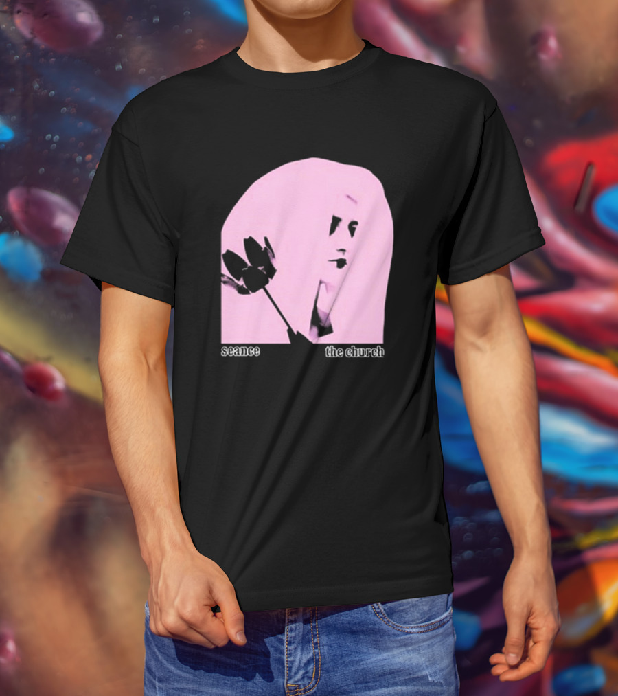The Church Seance Pink Portrait With Flower T-Shirt