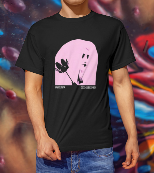 The Church Seance Pink Portrait With Flower T-Shirt